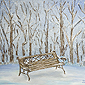 015. Одинокая скамейка зимой в парке